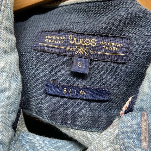 💜6️⃣5️⃣0️⃣ Denim Shirt. Size - Slim Fit S - Picture 6 of 9